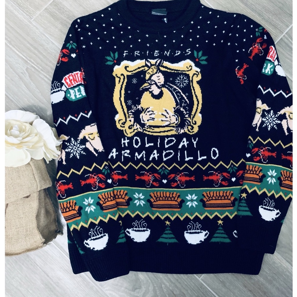 Friends Christmas Ugly Sweater Armadillo Holiday Size Medium